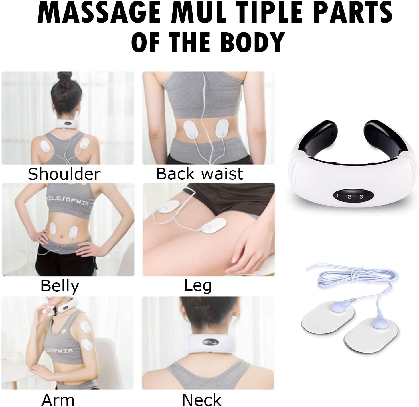 6 Modi Hals Massager Massageador Elektrische Nek Massager Elektrische Puls Rug En Nek Massager