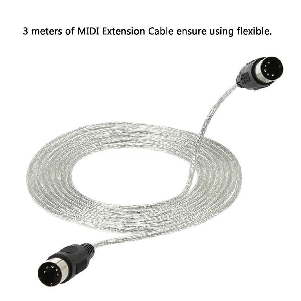 3M/10ft MIDI Extension Cable Male To Male 5 Pin Plug Connector Synthesizer Piano Teclado Musical Midi Controller Piano Keyboard
