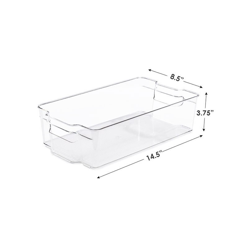 Fridge Food Fresh Keep Storage Box Refrigerator Organizer Bins Stackable Vegetable Fruit Meat Fresh Box Freezer Organizer Tool: 37.5x21.5x10cm