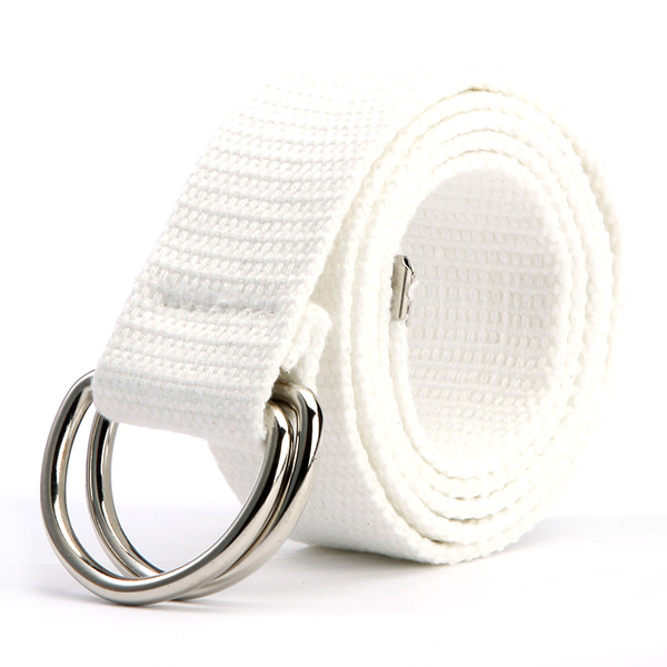 Trendy Mode Riem 10 Kleur Dames heren Canvas Dubbele Ring Gesp Casual Wilde Geweven Riem