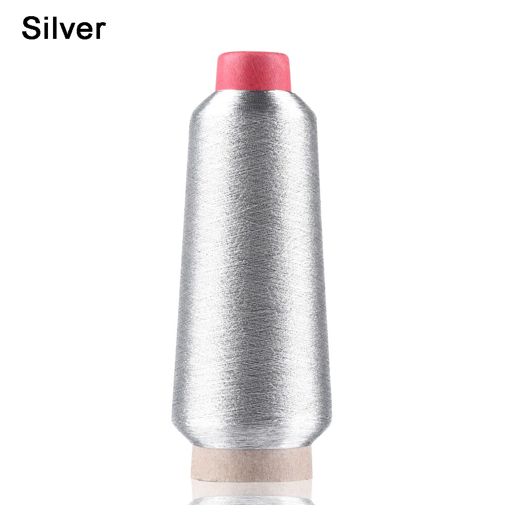Gold/Silver Embroidery Threads Computer Cross-stitch Thread 3000M Sewing Thread Line Textile Metallic Yarn Woven Line: Silver