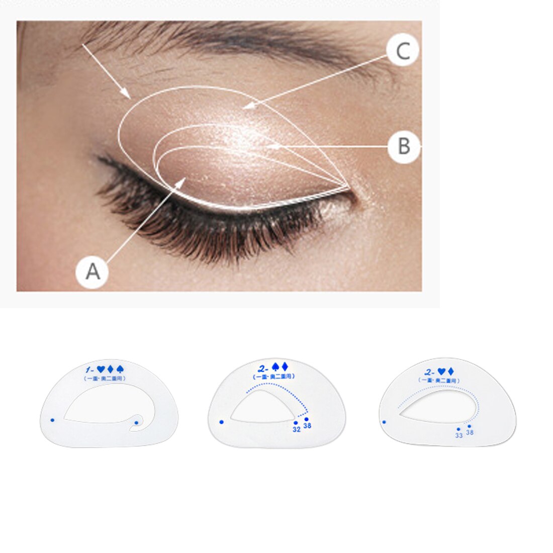 DIY Beauty Tool Eyes Makeup Template Card Easy Quick Make Up Shaping Guide Eyeshadow Stencil 6pcs/set Cosmetic Groom Steps Model