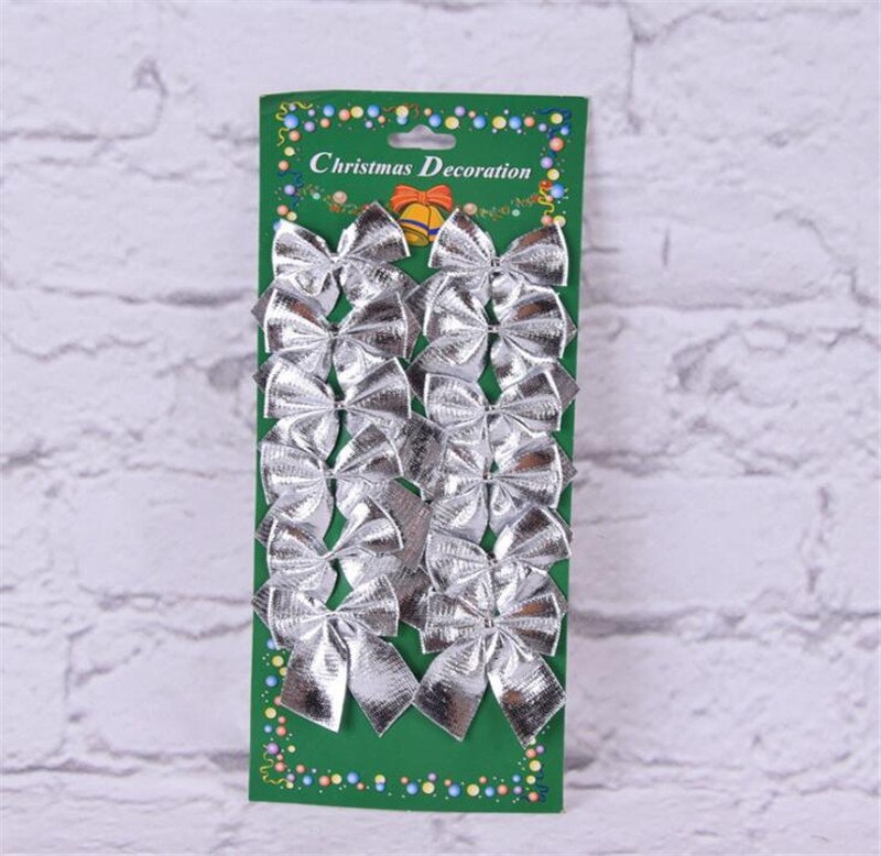 120 st/lot 5.5cm julgran rosett dekoration grannlåt julfest trädgård rosett prydnad 4 färger: Silver-