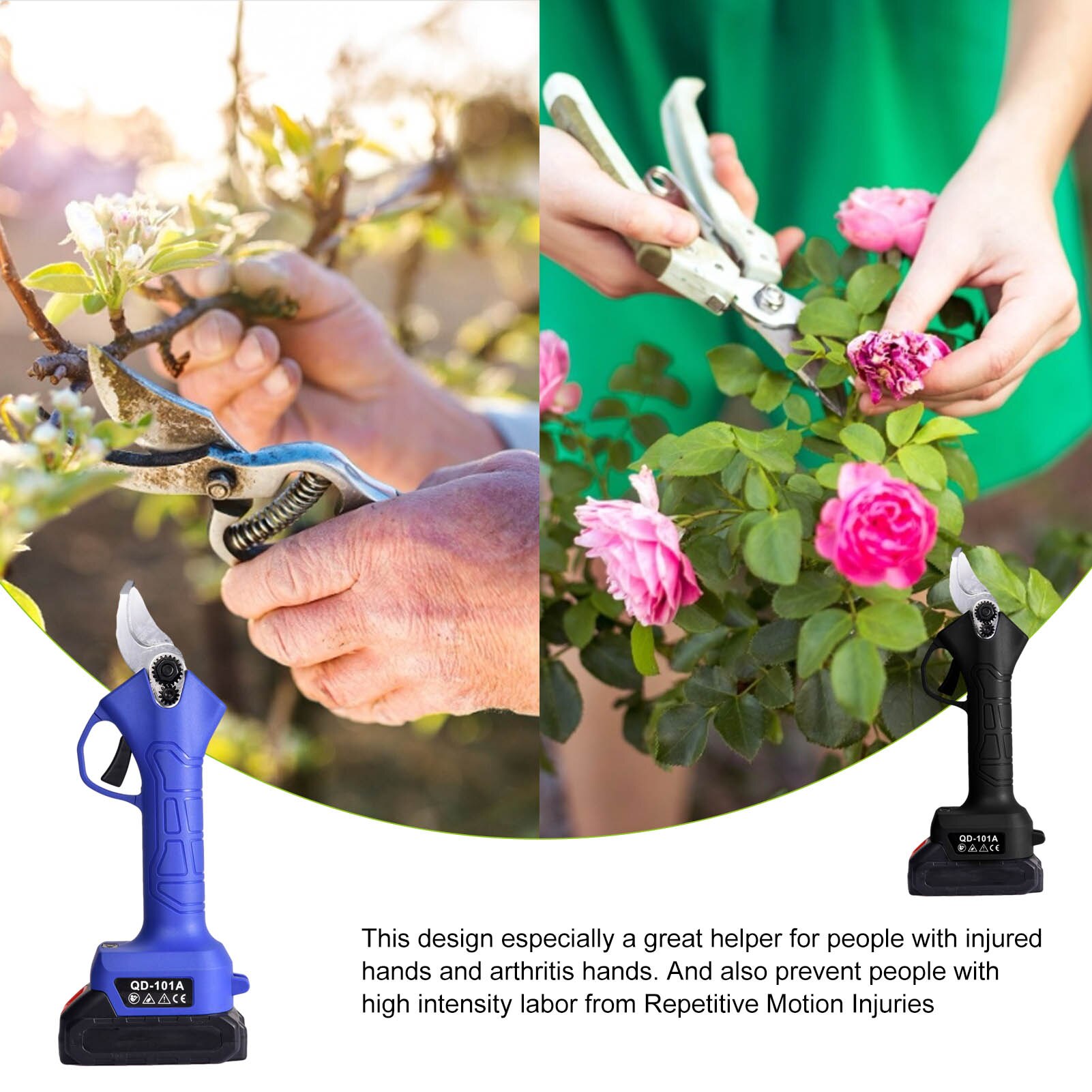 Podadora inalámbrica, tijeras de podar eléctricas, cortador de árboles, bonsái, herramienta eléctrica de jardín con batería de litio