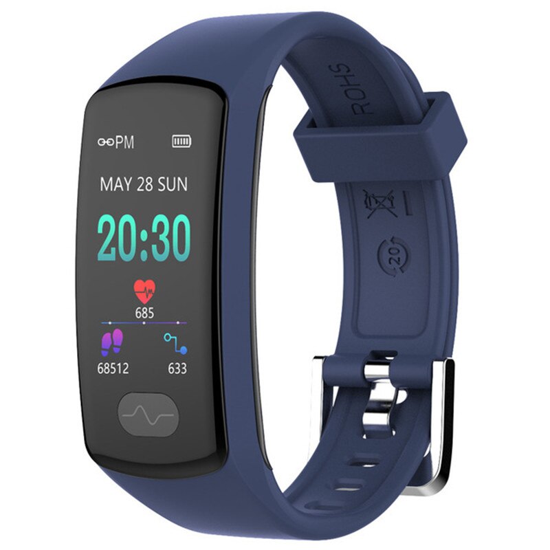 Ecg ppg  e07 smart band fitness tracker armband pulsmätare smarta armband för android ios smartphone smartband: Blå