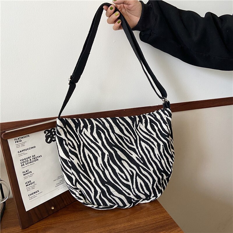 Vrouwen Crossbody Tas Zebra Patroon Schouder Handtas Grote Sling Zakken Vrouwelijke Mode Enkele Schouder Handtassen Zwart Wit Tote: Default Title