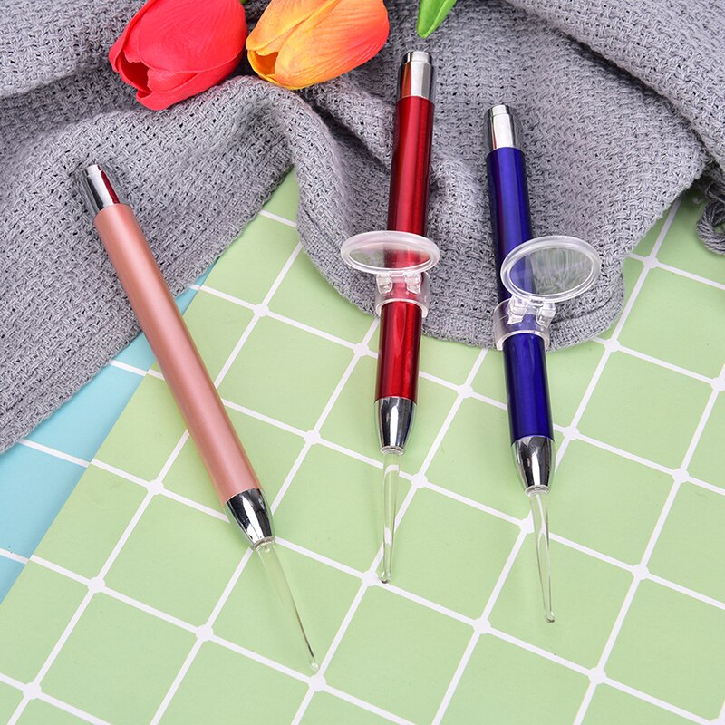 Herramientas de limpieza de orejas de destello de luz LED ligero, cuchara para oído de bebé, removedor de cera, ganzúas, cuidado de orejas limpio con lupa