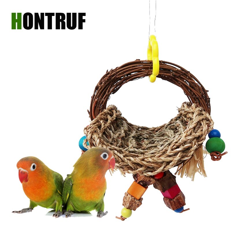 Image showcasing Parrot Toy Bird Toy Small and Medium Parrot Straw ... - Vicedeal