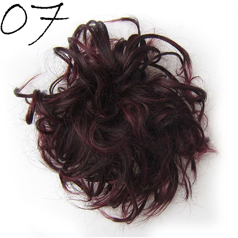 Synthetic Hair Ring Messy Wrap For Hair Extension Donut Curly Rubber Band Languid Women Hair Tail Ponytail Accessory: JFF7
