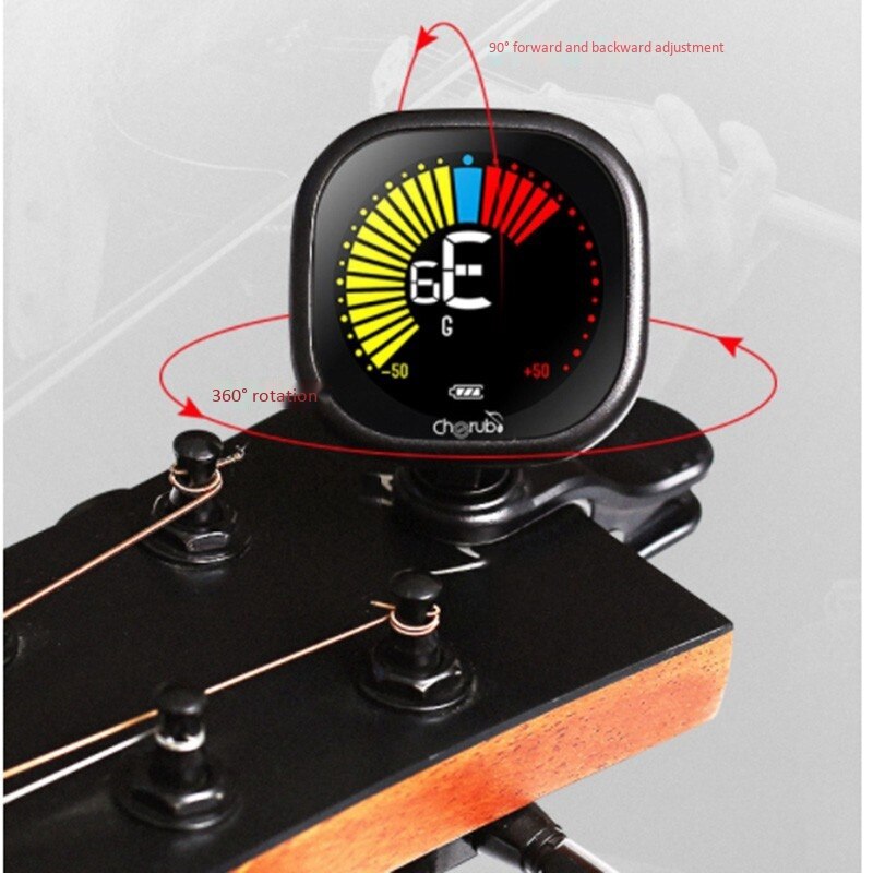 Cherub WST-670 accordeur de guitare électrique pince à pédale Mini écran LCD accordeurs chromatiques rechargeables USB pour guitare violon ukulélé