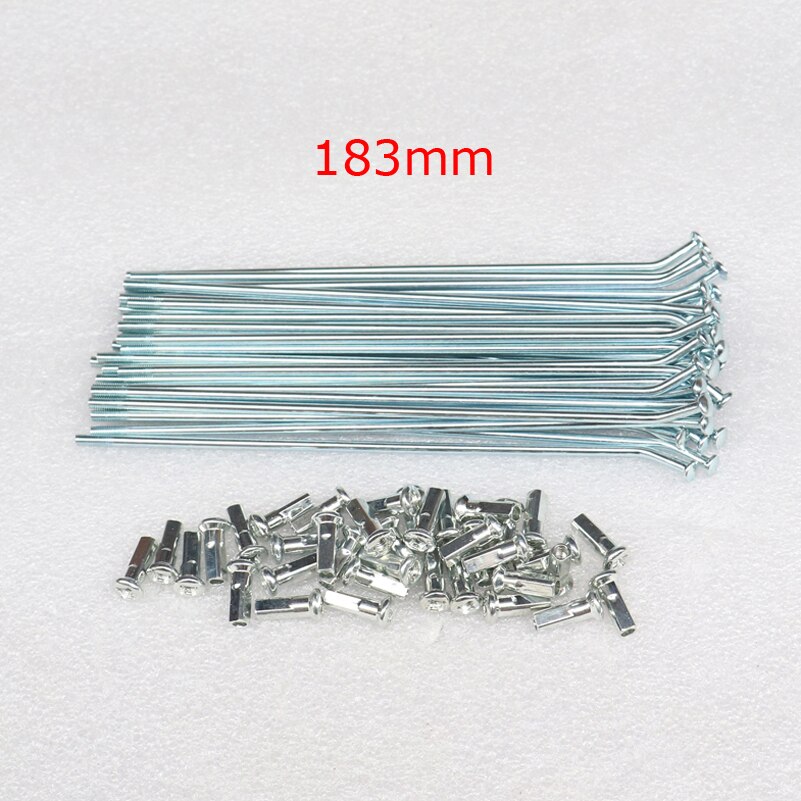 8G 36 pcs Hub spokes With nuts for Dirt Bike Front Or Rear Wheel Rims C Style Rim Hub Only: 8G 183mm