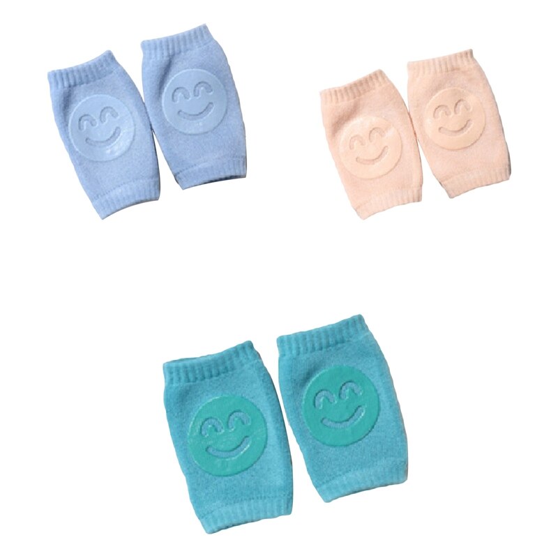 Kids Meisjes Non Slip Kruipen Elleboog Zuigelingen Peuters Baby Accessoires Glimlach Knee Pads Protector Veiligheid Kneepad Been Warmer: WHITE