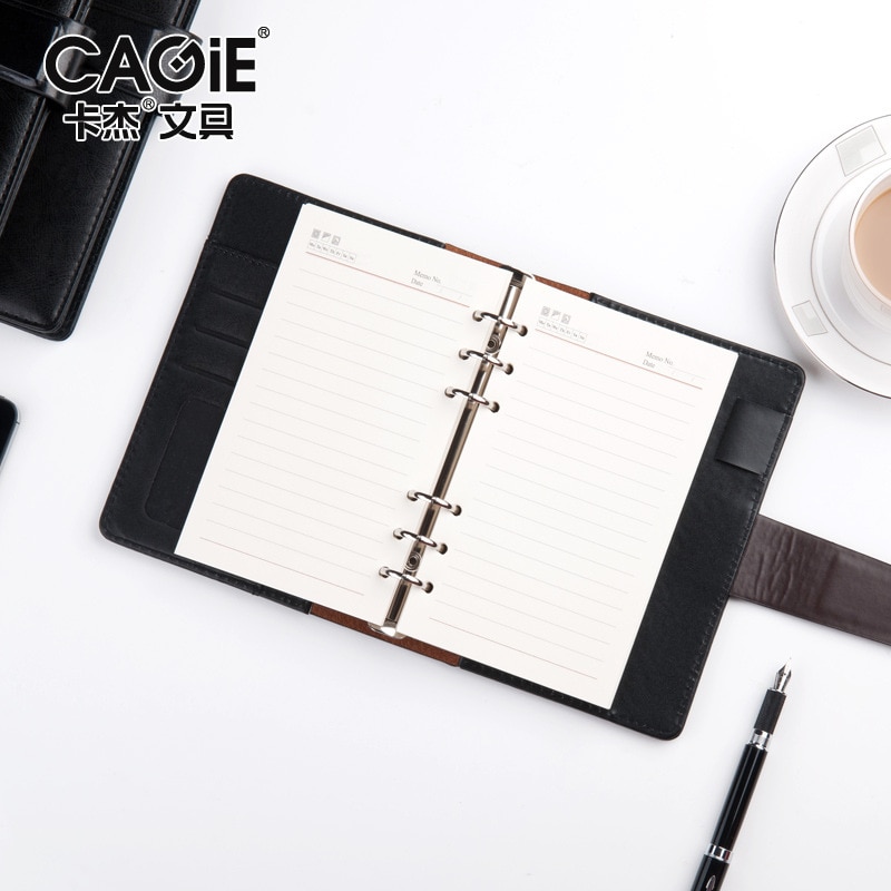 School Notebook Planner Business Notepad A5 Loose-leaf Notebook Leather Stitching This Customization JSB001G