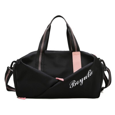 Bolsa de deporte Oxford para mujer, bolso de viaje para fitness, de , multifuncional, de hombro, para gimnasio, almacenamiento de zapatos, bolsa de fitness: Black 2