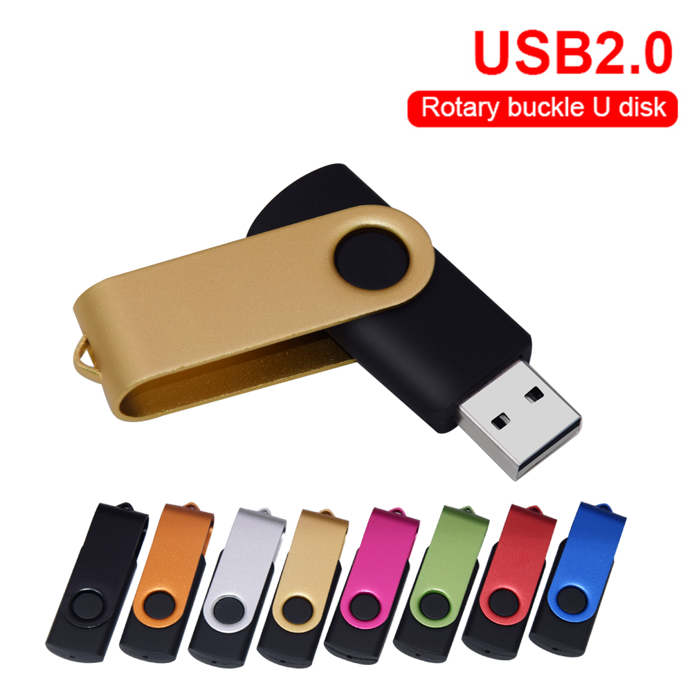 Rotatable USB 2.0 Flash Drive 128GB 64GB 32GB Colorful high speed 16GB 8GB memory Stick Waterproof Flash disk PenDrive
