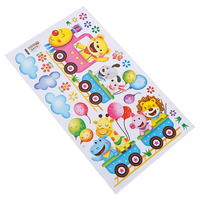Muursticker kindertrein, muursticker, poster, muurschildering babyhuis, doe-het-zelf voor kinderkamer, interieur, kinderkamer