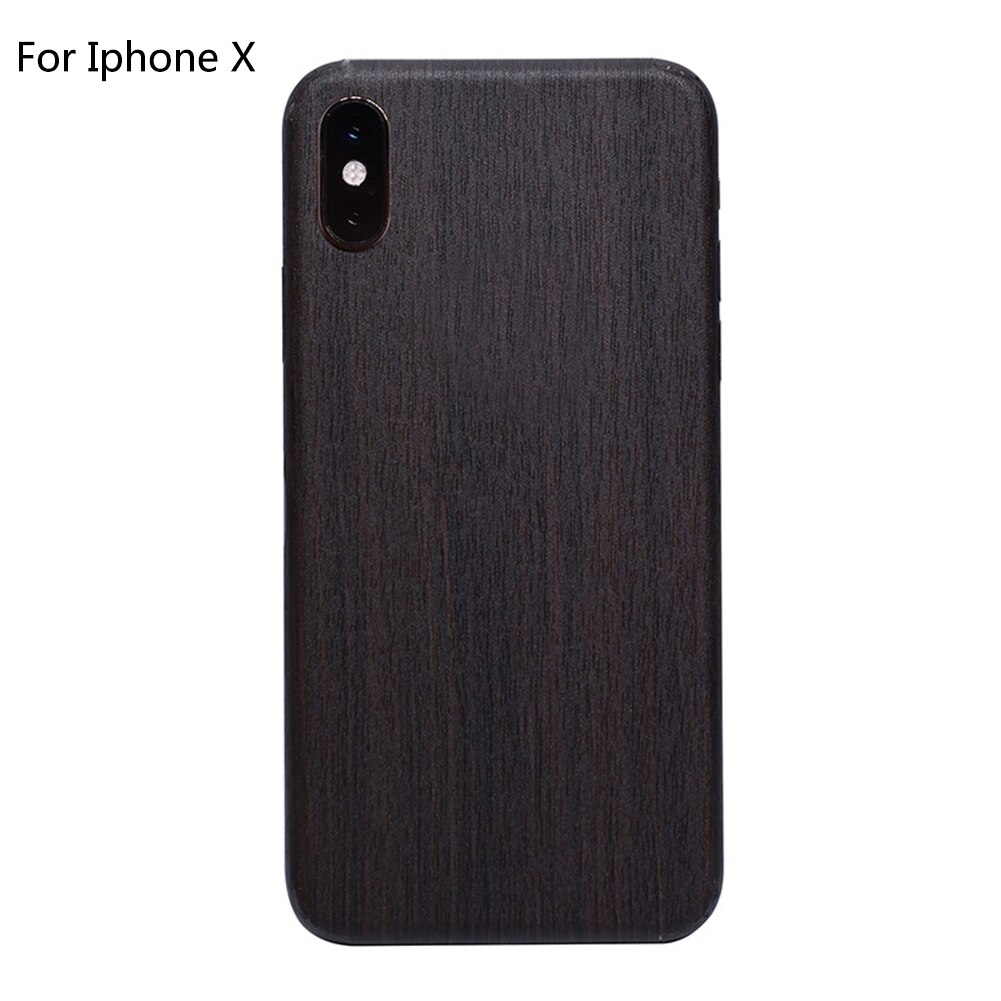 Película Anti arañazos de PVC Vintage cubierta completa removible de grano de madera teléfono pegatina accesorios pieles de protección trasera para IPhone X Xr: Black For Iphone X