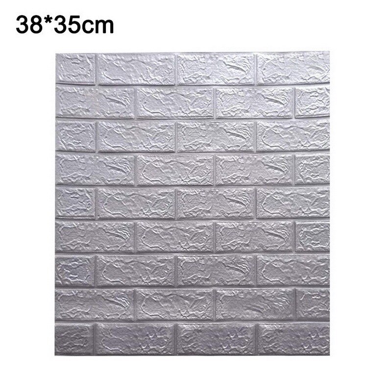 20pcs Self-adhesive TV Background Wall brick Pattern Wallpaper Bedroom Stereo Wall Sticker Anti-collision Waterproof Wallpaper: silver grey