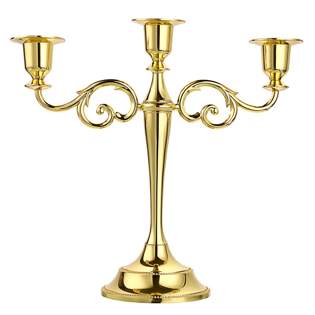 5 arme 3 arme guld sølv sort bronze metal lysestage stativ til bryllupsfest restaurant bar dekoration lysestage: 3 arme gyldne