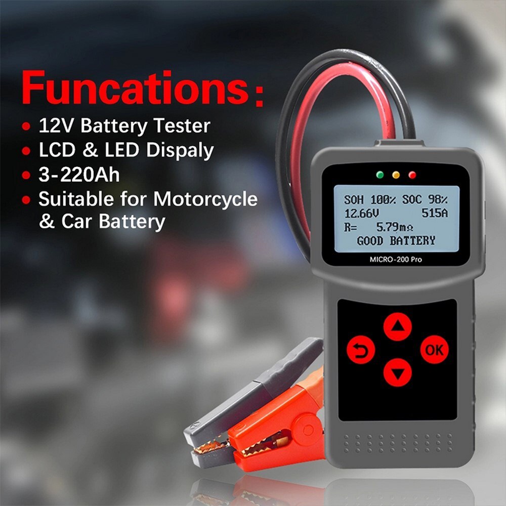 MICRO-200 PRO Car Battery Tester AGM EFB Gel Automotive Load Battery System Analyzer 12V Multi-Language Digital Battery Tester: Mainland version