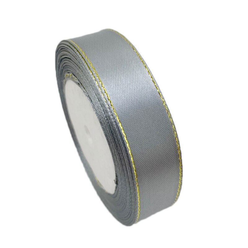 (25 Yards/rolle) 20mm Satin Band Gold Rand Verpackung Handmade DIY Band Rolle: Grey