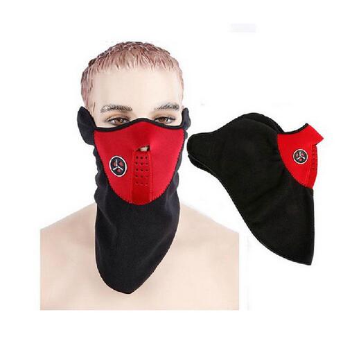 3- in -1 warme winter skimuts fiets gezichtsmasker pet fleece masker fietsen motorsport snowboard fiets gezichtsmasker sjaal: Rood