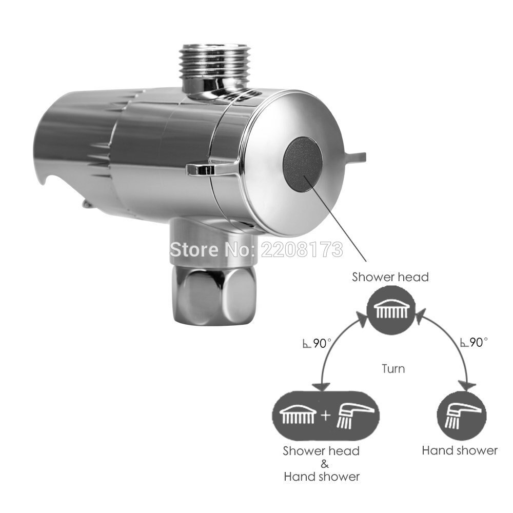 Trendy 3 Way Water Separator Drie Gaten Handheld Douche Holder &amp; Douchekop Douche Arm 3 Manier diverter Chrome