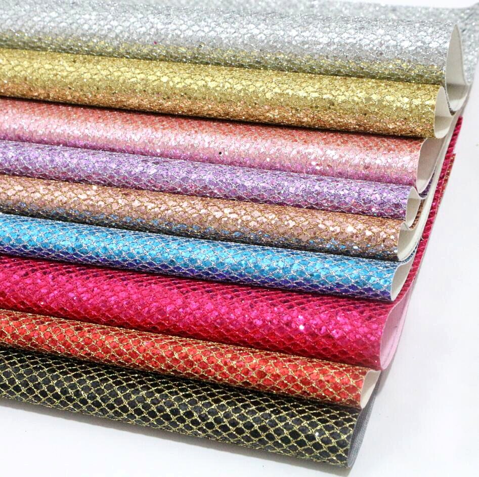 1 stk  a4 størrelse 21 x 29cm rutenett glitter lær ark syntetisk pu lær stoff gjør-det-selv tilbehør håndverksutstyr
