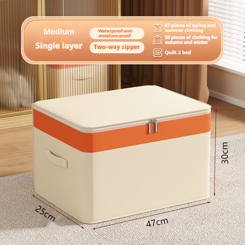 Grote capaciteit bewegende kledingkast Kledingopbergdoos Opvouwbare quiltopbergtas Verhuiszak Katoenen quilttas voor slaapkamerkast: WHITE