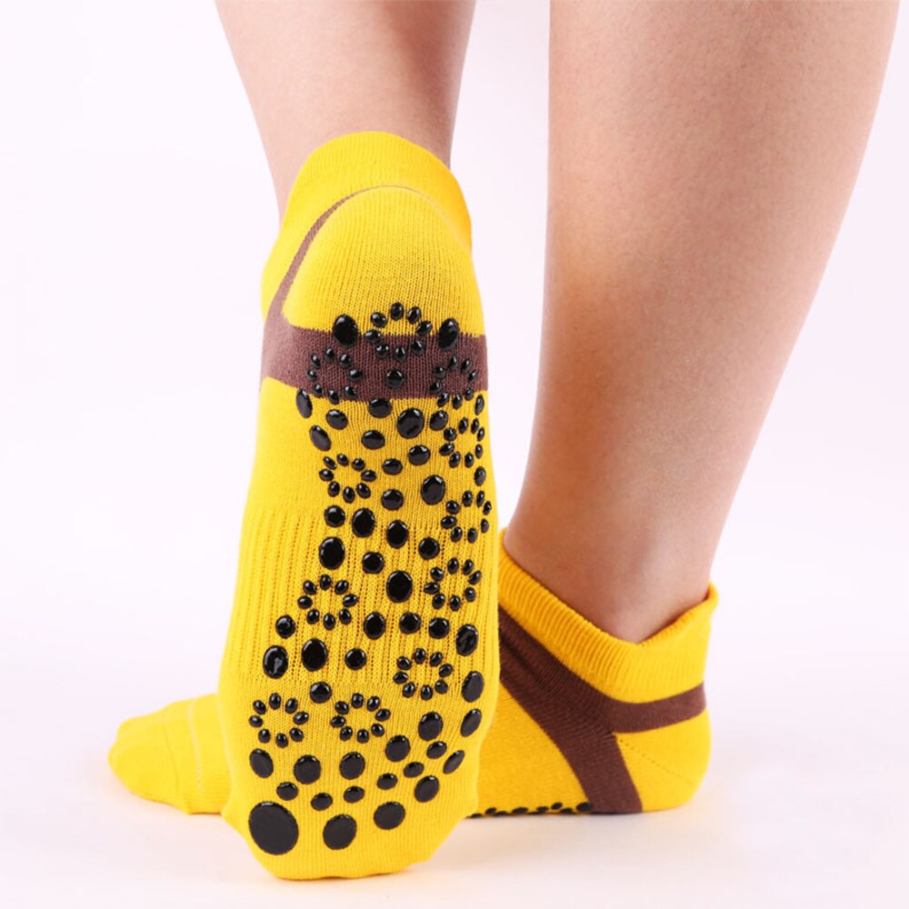 Calcetines antideslizantes de algodón para adultos, cómodos, transpirables, para deportes al aire libre, tobilleros, para Yoga, 1 par: yellow