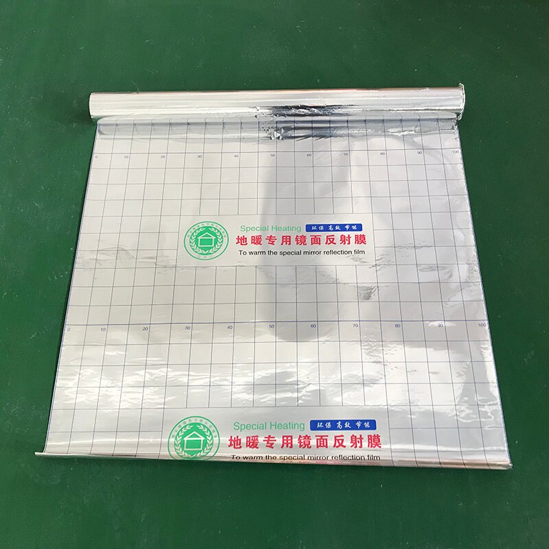 Lámina de aluminio de ahorro de energía, 5M2/lote, aislamiento de Material térmico, calefacción por suelo radiante eléctrico, sistema de película reflectante