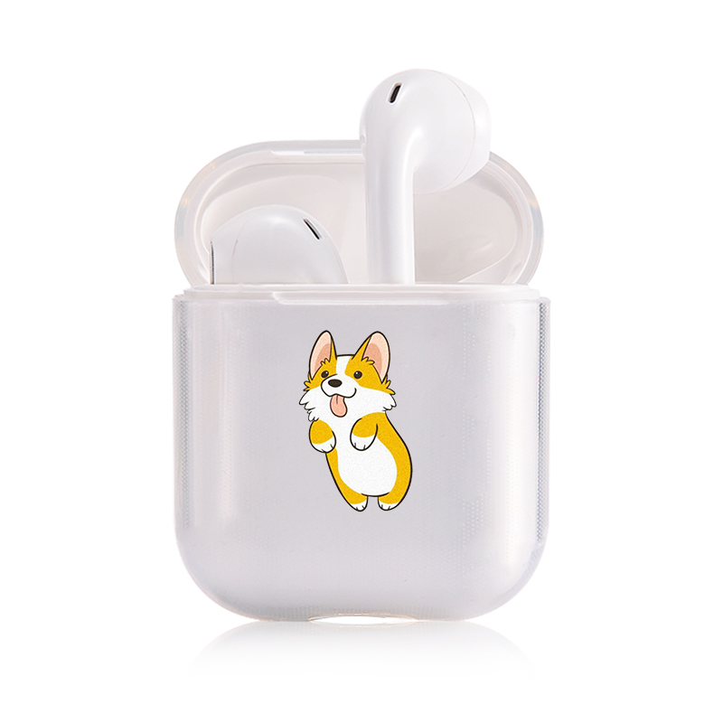 Hard Clear Headphone Case For Apple airpods 1 Case Luxury Pets Corgi Dog Transparent Air Pods Case For Airpods 2 Protective Cove: I201299