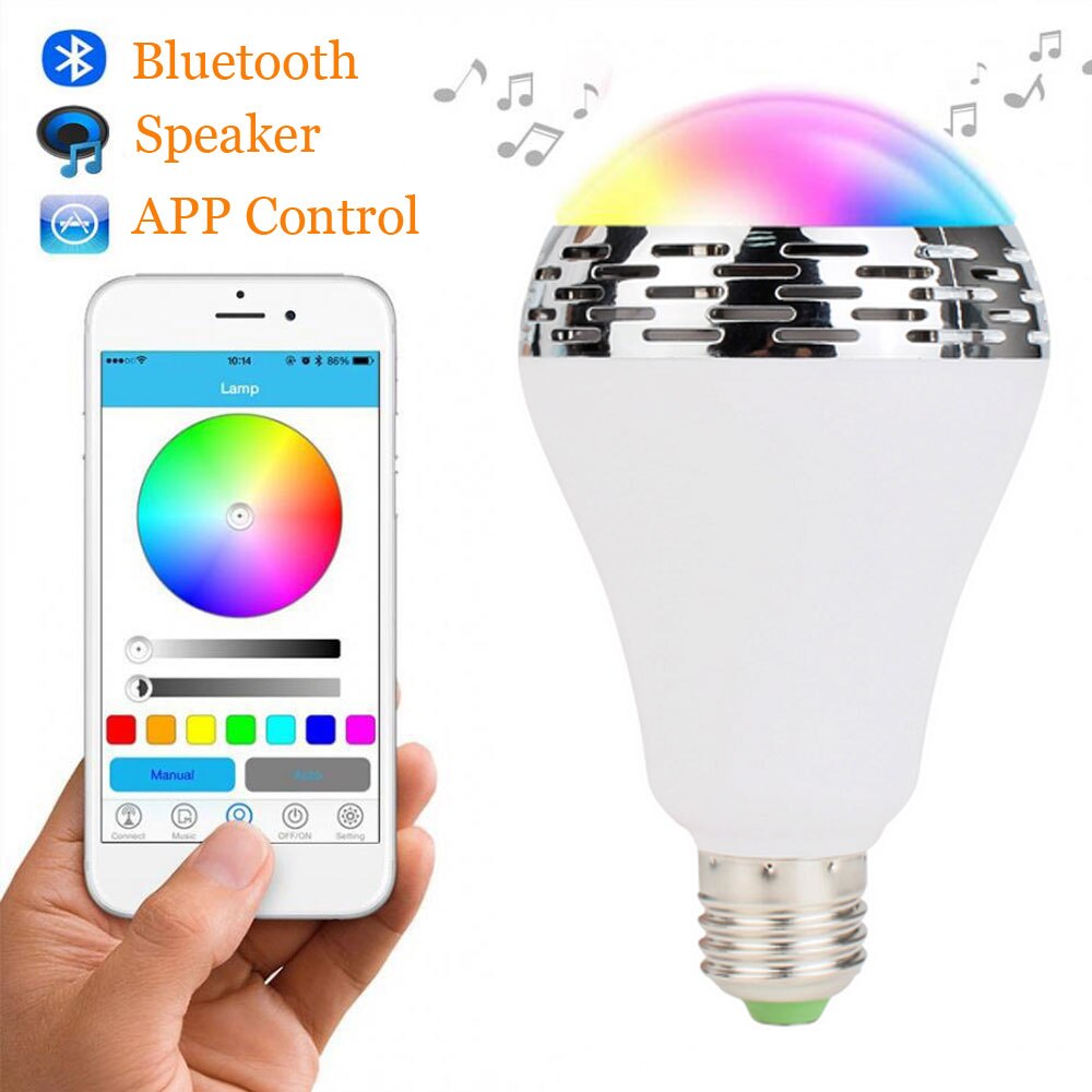 E27 Smart Lamp LED RGB Lichten Lamp Bluetooth Bollen Kleurrijke Dimbare Speaker Gloeilamp APP Controle Android IOS Smartphone