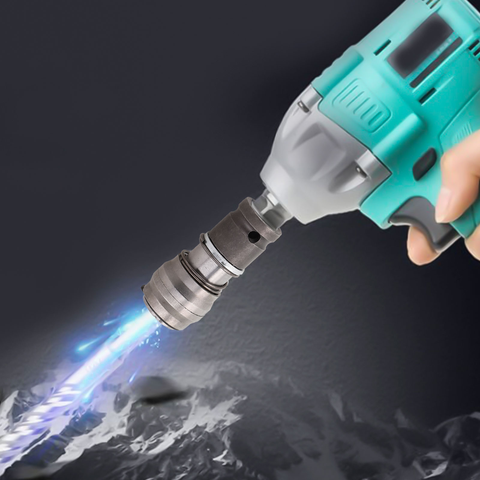 Adaptador de conversión de martillo eléctrico para agujeros de taladro en paredes, ladrillos, herramienta adaptadora de cabezal de taladro de impacto cuadrado redondo