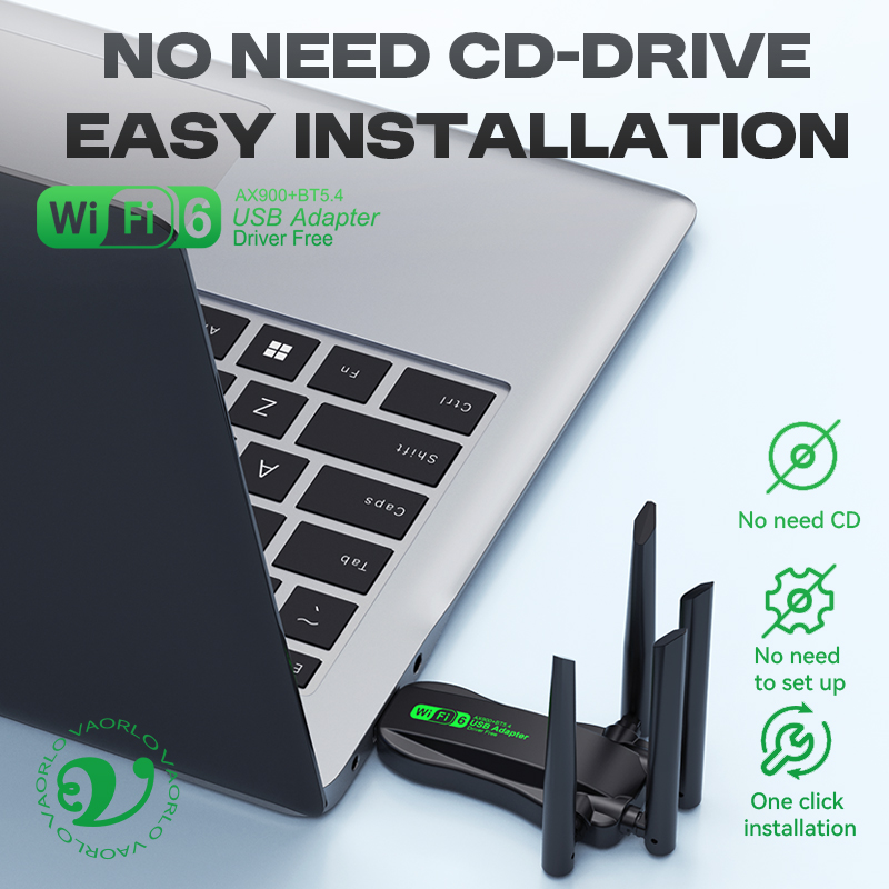 Wifi6 ax900 usb wifi bluetooth 5.4 adaptador sem fio banda dupla 2.4g + 5ghz 4 antenas 900mbps receptor de placa de rede para win 10/11