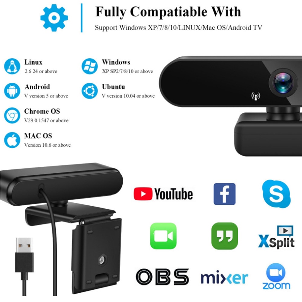 Webcam 1080P Netz kamera mit mikrofon Netz USB Kamera Volle HD 1080P Nocken webcam für PC Computer Live Video Aufruf Arbeit