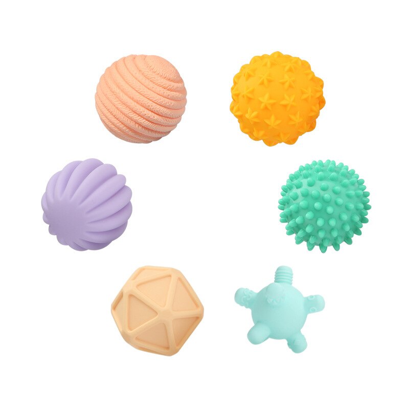 Pelotas de mano de juguete para bebés, juguete de pelota de mano de 6/10 uds, de goma suave texturizada, multisensorial