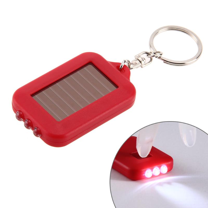 Panneau solaire torche électrique porte-clés Multi outil énergie solaire lumière 3 LED avec porte-clés Mini LED éclairage outils d'extérieur 60X35X10cm: Rouge