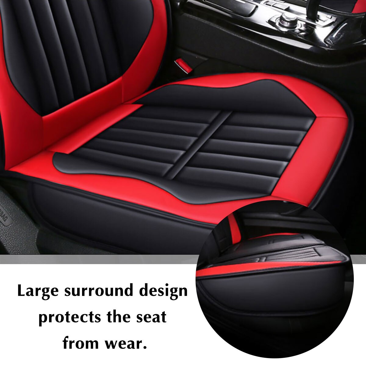 thumbnail image 2 of Autonet Black Breathable Car Seat Cushion | Universal Front Seat Protector With Storage Pocket 2 of 6