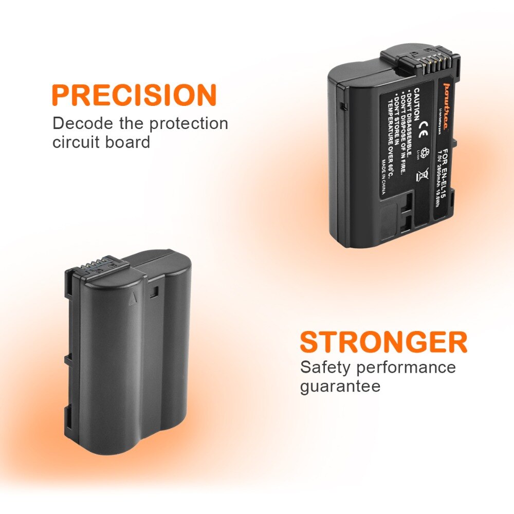 2800mAh EN-EL15 Batterie + Chargeur Pour Nikon D850 D7500 D7000 D7100 D7200 D800 D800E D810 D810A D750 D600 D610 Appareil Photo REFLEX Numérique