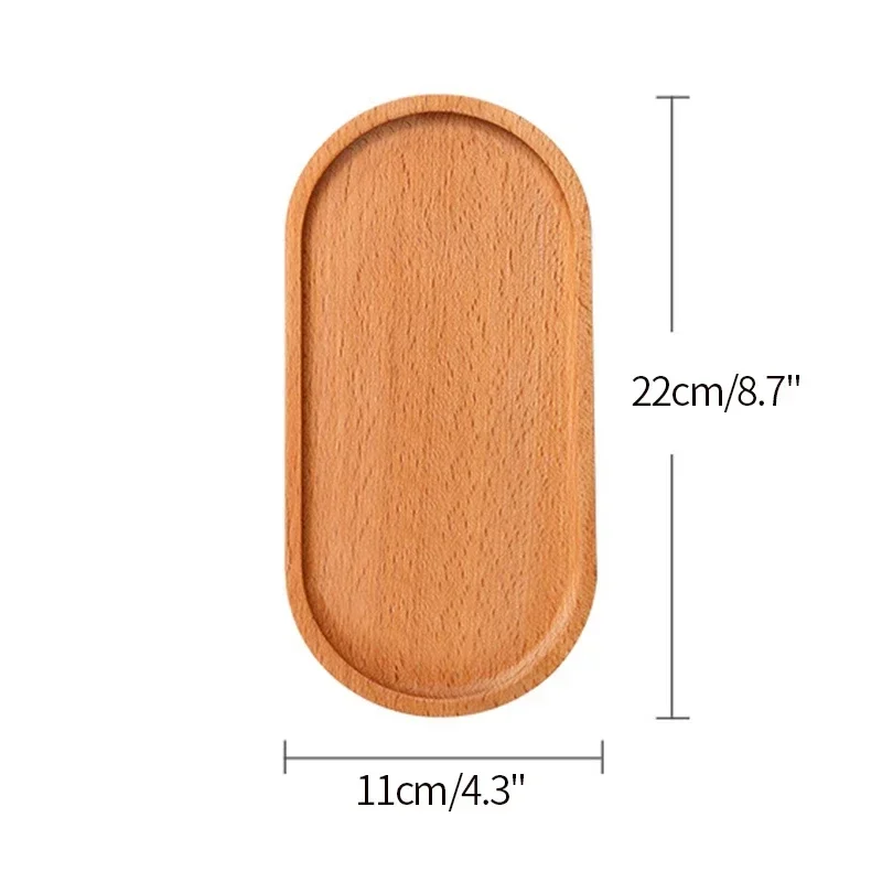 Nordic Decoratief Dienblad Houten Dienblad Retro Ronde Serveerschaal Fruit Dessert Opbergbakken Koffiekopje Mat Pad Home Decor Mohamedajuan