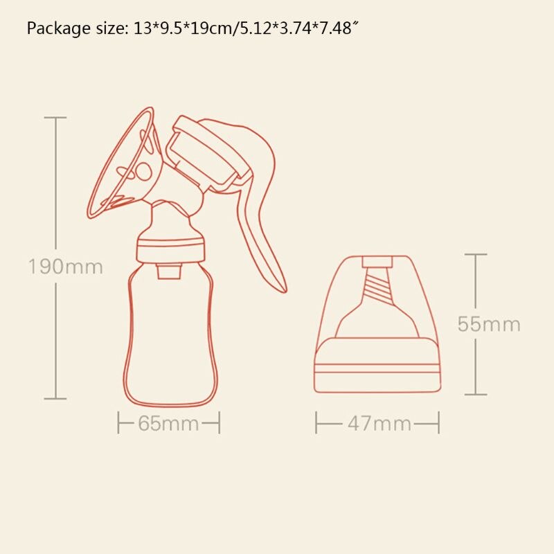 Manual Breast Pump Powerful Sucker Milk Extractor 150ml Baby Milk Storage Bottle