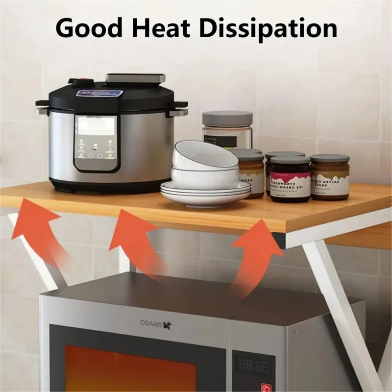 1 pc Kitchen Shelf Countertop Storage Rack Double-Layer Oven Microwave Oven Shelf Desktop Storage Rack Kitchen Baker's Rack