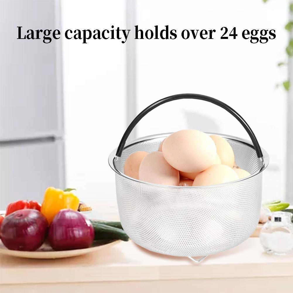Stainless Steel Steamer Basket Pressure Cooker Accessories Large Capacity Steam Basket for 6 Quart Insert Strainer with Handle