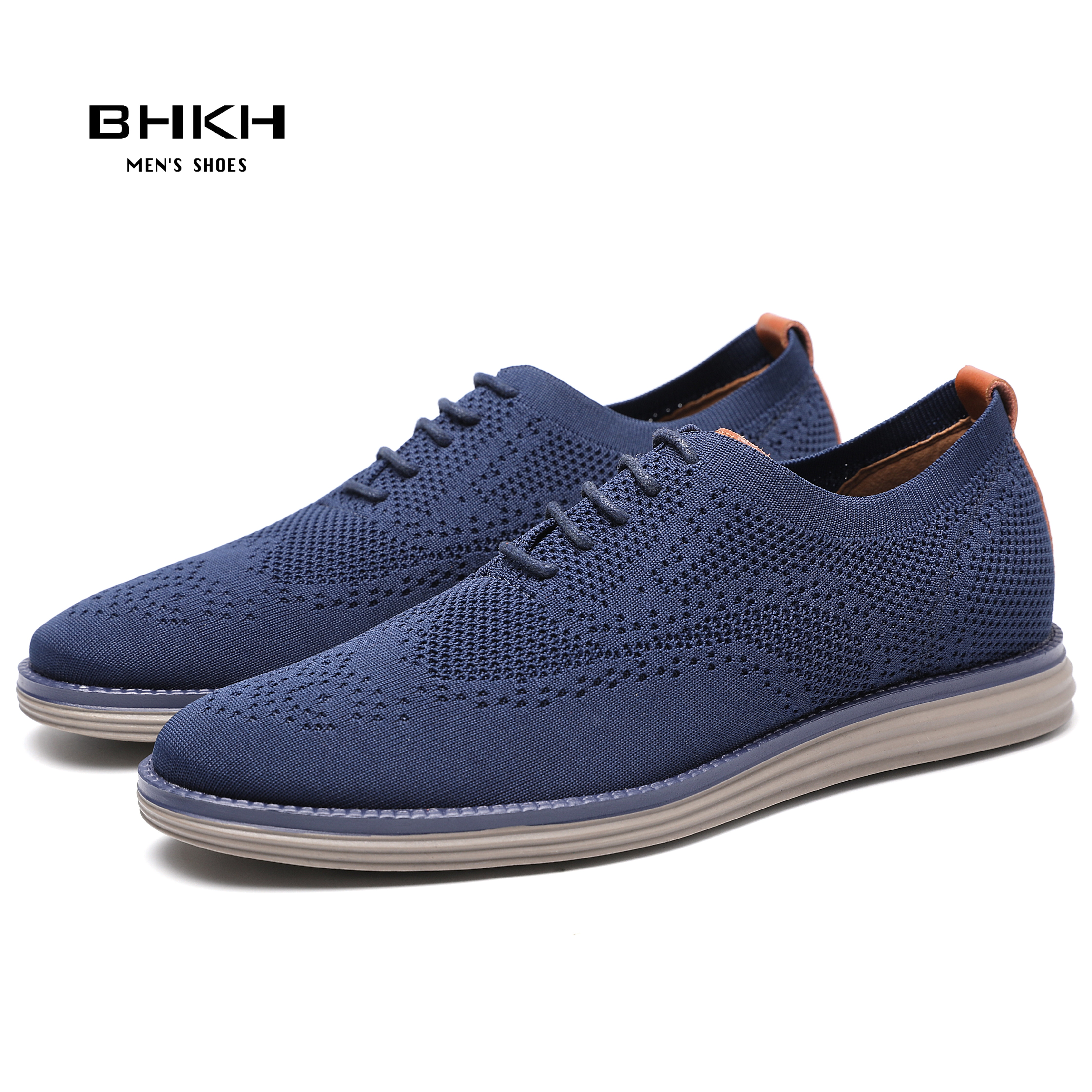 Bhkh 2022 Ademend Gebreide Mesh Casual Schoenen Lichtgewicht Smart Casual Schoenen Kantoor Schoeisel Mannen Schoenen