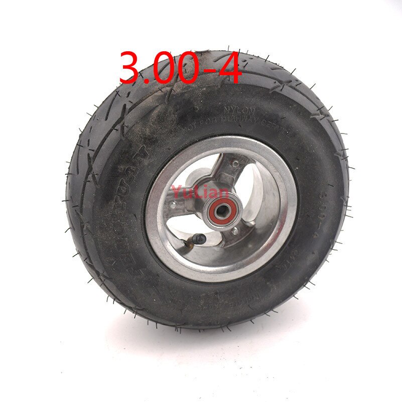 10 inch tyre and inner tube +4 inch alloy rims hub 3.00-4 tire wheel for electric scooter Gas scooter bike motorcy