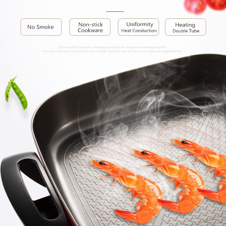 5.5L 1500W Multifuctional Electric Cooker Heating Pan Hotpot Noodles Rice Eggs BBQ Soup Steamer Cooking Pot Food Steamer 220V