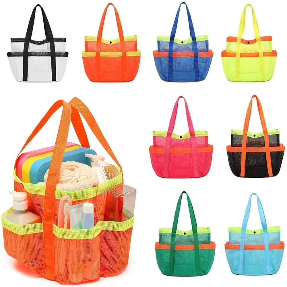 Portable Beach Tote Bag Breathable Foldable Toiletry Bag Durable Large Capacity Quick Dry Swimming Handbag