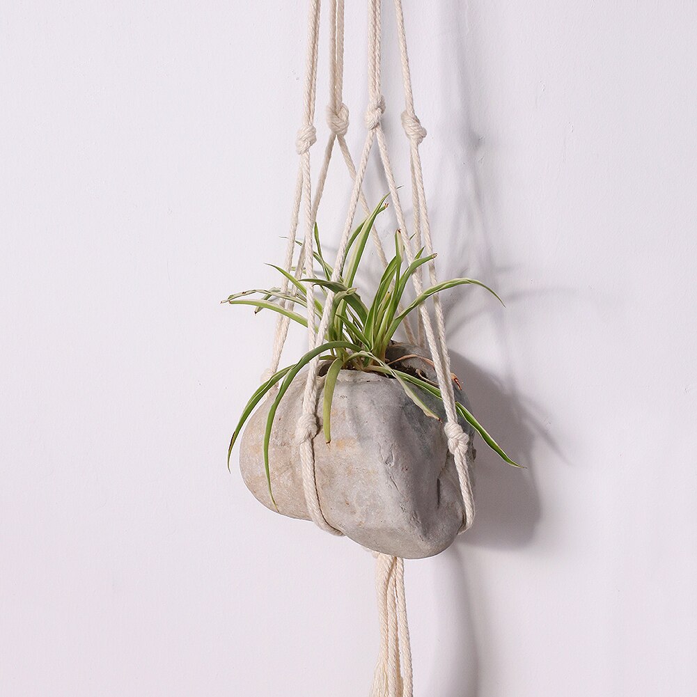 Colgador de macramé para plantas, Cestas colgantes para plantas, decoración Bohemia para el hogar, soporte para plantas de pared, cesta de cuerda, decoraciones para balcón