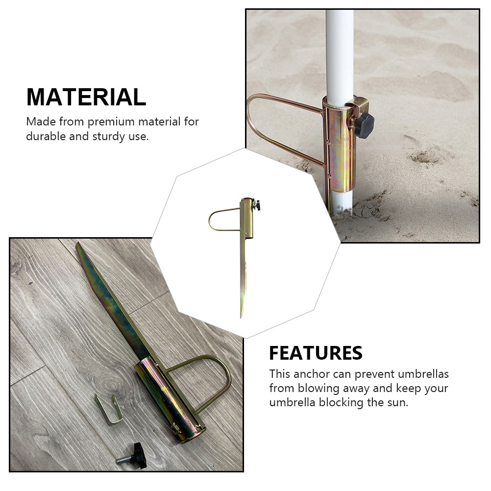 Ombrellone da spiaggia Ancoraggio Supporto per parasole Supporti di fissaggio per tende Tende da esterno Basi per sabbia Supporto per picchetti in acciaio